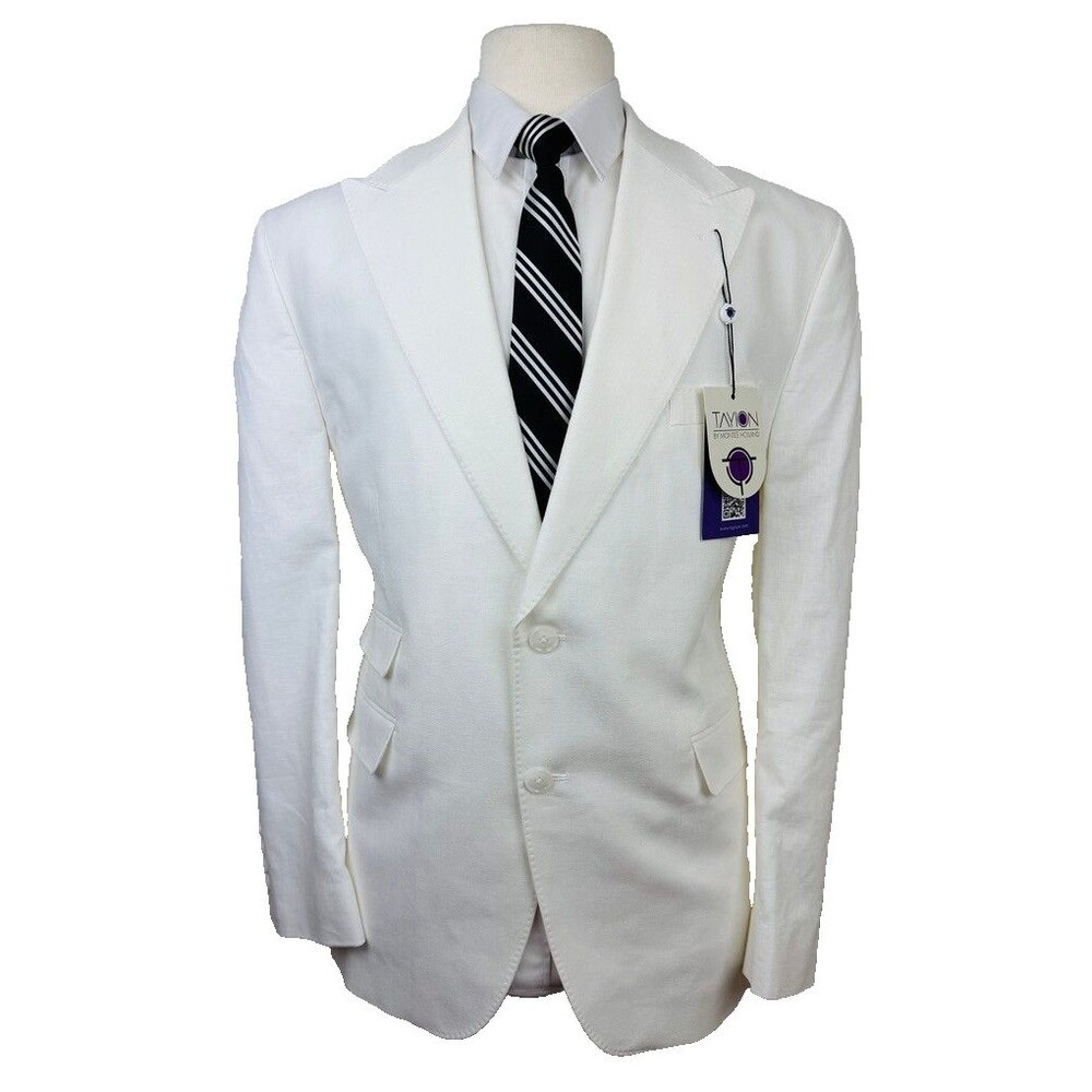 $360 NEW TAYION BY MONTEE HOLLAND Mens 42S White Blazer Sport Coat Suit Jacket